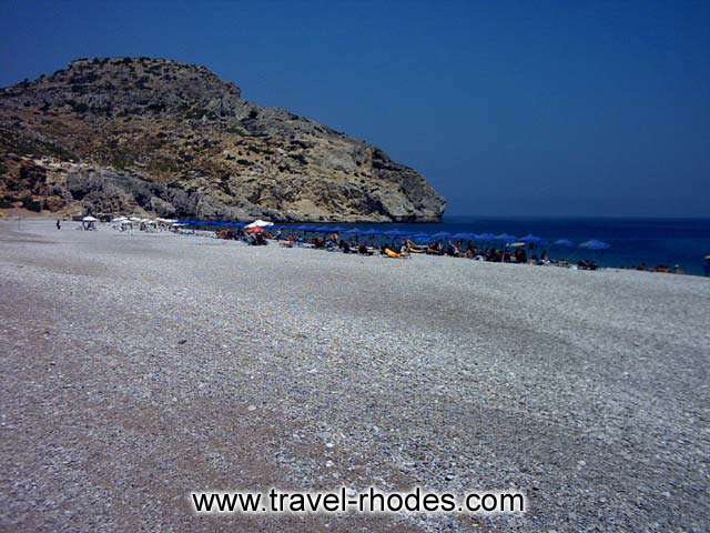 THE BEACH - The left part of Afandou beach towards the mountain.