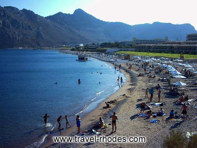 THE BEACH - The organised part of Kiotari beach in Rhodes