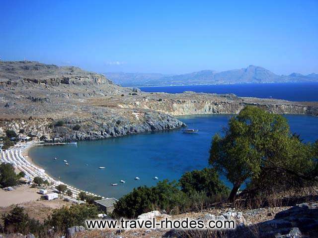 View of the magnificent Lindos beach from the right RHODES PHOTO GALLERY - THE BEACH