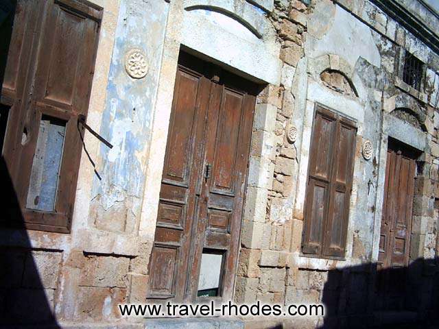 HOUSE - Front of an abandoned house in Lindos