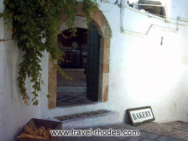 BAKERY - Entrance of the bakery shop in Lindos