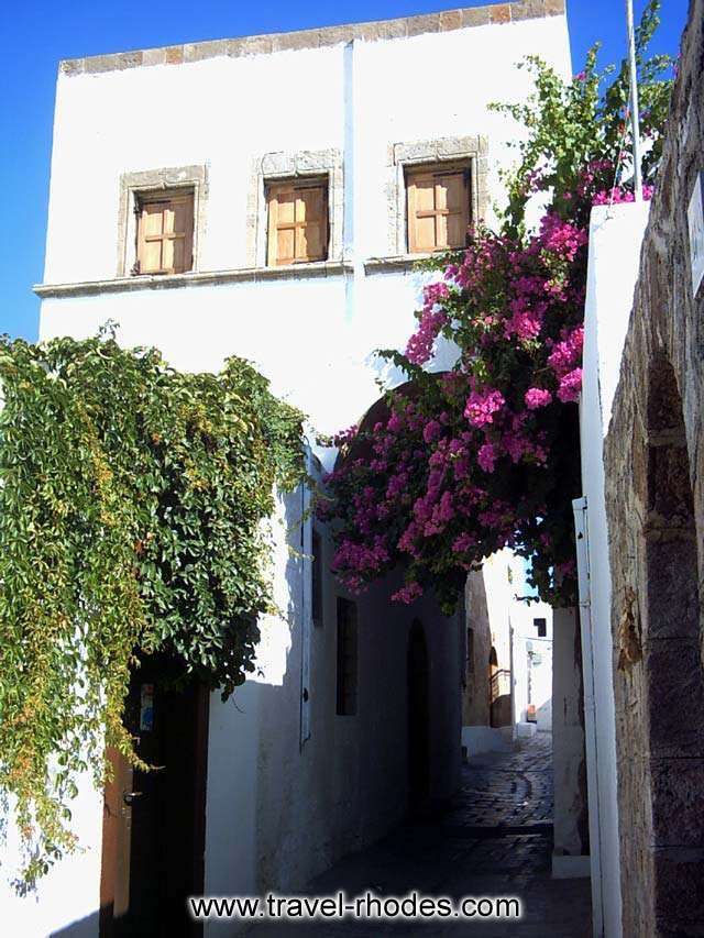 A house over the small pathway in Lindos town, Rhodes RHODES PHOTO GALLERY - HOUSE