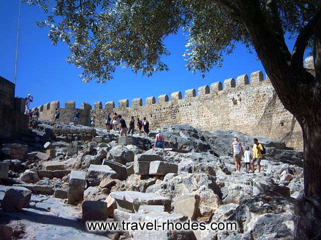 The wall of Lindos Acropolis RHODES PHOTO GALLERY - THE WALL