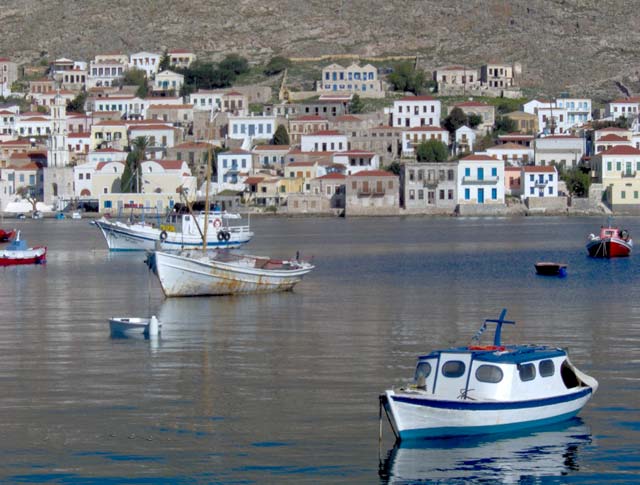 HALKI PORT - Fishing boats in Halki island port