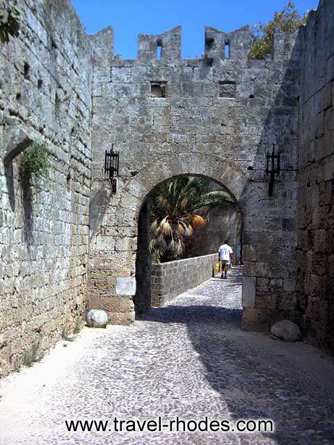 RHODES OLD CITY - Facing Rhodes town from the Amboise gate