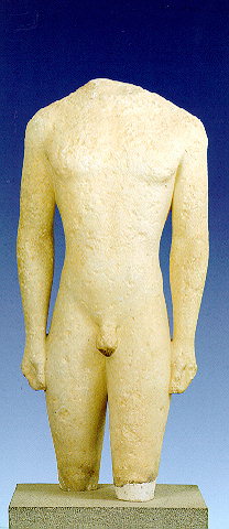 KOUROI - Two headless Archaic kouroi from Kamiros. 550-530 BC. 

