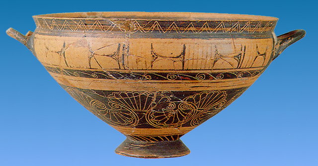 KYLIX - Kylix of Vroulian style Rhodian workshop. 6th c. BC.