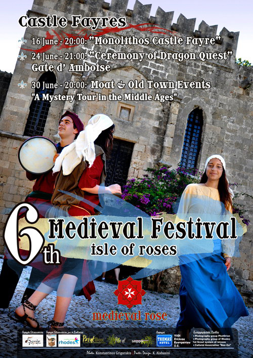 The agenda of the sixth island of Rhodes Medieval Festival - Festival of Castles <br><br>

The Medieval Rose with creativity and imagination with the help of volunteers, friends and supporters, enrich this year events, even in the absence of funds. <br><br>

The program of our Medieval Festival this year includes: <br><br>

1. The Feast of the Castle of Monolithos
Saturday, June 16 at 20:00 <br><br>

A unique evening in the clearing under the trees, overlooking the spectacular castle under the starry sky, with live music, storytelling for adults and children by John Elenitsa, Astroparatiriseis and traditional food and wine from the local cultural association New Life. <br><br>

A captivating experience to stay away from it all next weekend!